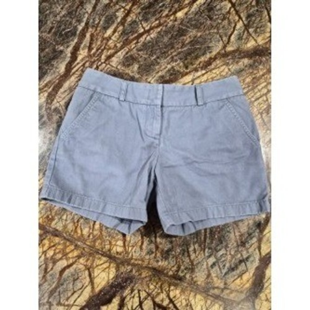 J.Crew City Fit Women Blue Cotton Twill Chino Shorts Size 4